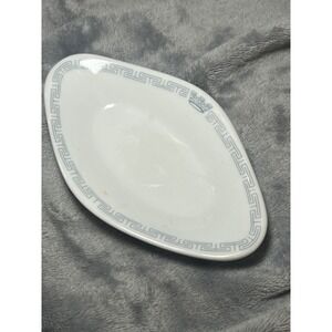 Richard Ginori Oval Dish Italy Blue Greek Key Serving Tray 6.5 Vintage